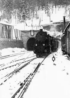 Railroads Prints: Opening of second Semmering tunnel 1952