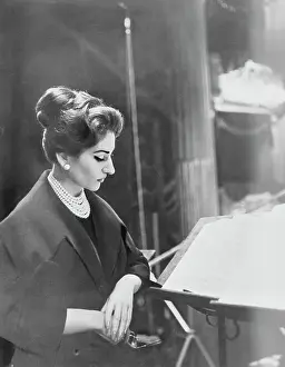Music Stand Prints: Opera Singer Maria Callas Studying Music