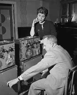 Opera Singer Roberta Peters with a Recording Assistant