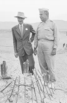 Atomic Prints: Oppenheimer And L.Groves Look At Base