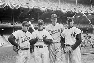 Opposing Baseball Players Posing Together