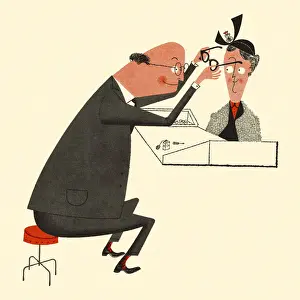 Optometrist Fitting a Woman with Glasses