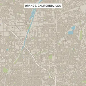 Street Map Prints: Orange California US City Street Map