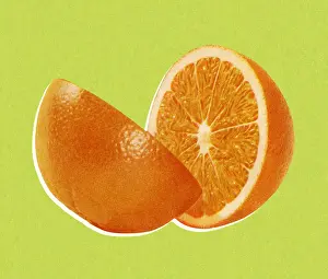 Illust Prints: Orange Cut in Half