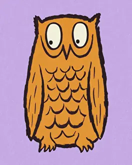Mascot Prints: Orange Owl