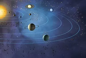 Images Dated 1st December 2018: Orbits of planets in the Solar System