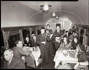 Dinner Prints: Orchestra Entertaining Passengers
