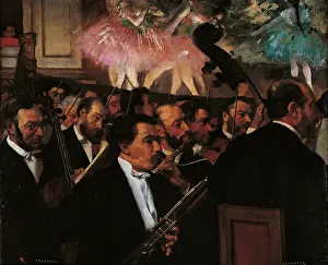 Degas Prints: The Orchestra of the Opera, by Edgar Degas, 1868 - 1869, 19th Century, oil on canvas