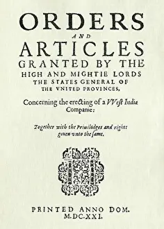 Lord Prints: Orders Of Articles For The West India Co