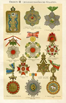 Persian Culture Collection: Orders of Merit Chromolithograph 1895