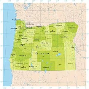 Images Dated 26th November 2017: Oregon Vector Map