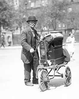 Organ Grinder Prints: Organ Grinder In New York City Street