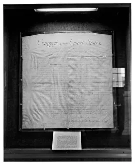 Lac0047 Prints: Original Bill Of Rights in Display Case in Library Of Congress In Washington, DC