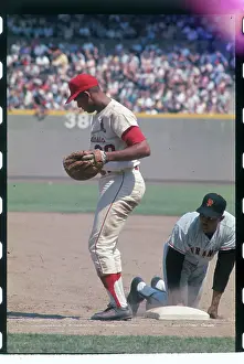 Orlando Cepeda with Catchers Mitt for Upcoming Play
