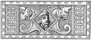 Sumerian Civilization Prints: Ornament with an Assyrian king