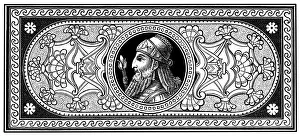 Carving Craft Product Gallery: Ornament with an Assyrian king