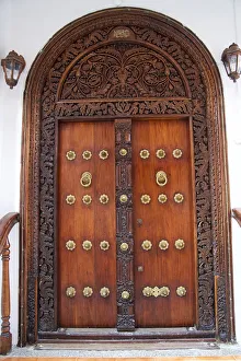 Images Dated 7th August 2017: Ornate Door, Stone Town, Zanzibar