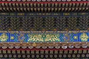 Images Dated 10th February 2017: Detail Of Ornate Painting On Traditional Building, forbidden city