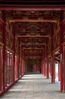 Vietnam Gallery: Ornate wooden hall of Purple Forbidden City