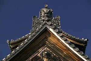 Ornately decorated eaves of temple, Kyoto, Honshu, Japan