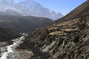Images Dated 19th November 2014: Orsho village, Imja Khola river valley