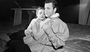 Prints of Orson Welles and Eartha Kitt performing on stage in Orson Welles Faust. Welles has written and directed two plays, both starring himself, for the Paris stage since returning to the theater Captivating Art Prints Celebrating the Iconic Performer’s Legacy: Orson Welles and Eartha Kitt