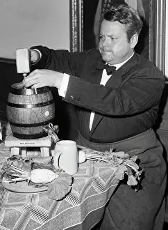 Munich Prints: Orson Welles Tapping Keg