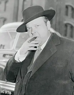 Overweight Prints: Orson Welles Wearing Hat and Smoking Cigar