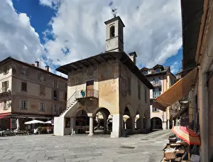 Promenade Prints: Orta San Giulio, Palace Of The Community (Broletto) in Northern Italy