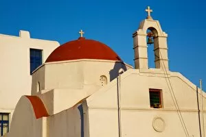 Images Dated 31st August 2012: Orthodox church in Mykonos, Cyclades, Greece