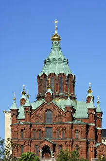 Finnish Gallery: Orthodox Uspensky Cathedral, brick building, Helsinki, Finland, Europe