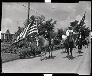 Arkansas Prints: Orval Farbus Riding Horse in Street