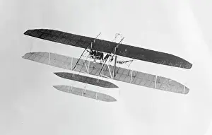 Major General Prints: Orville Wright and Copilot Flying Airplane