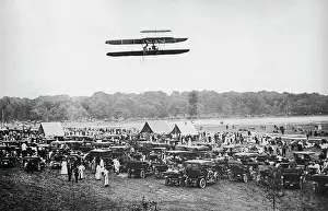 Orville Wright and Lt Lahm in Plane over Fort Myer