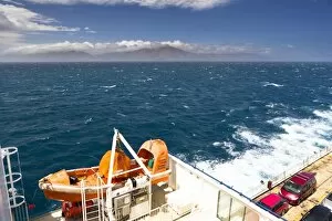 Oteranga Bay, from a ferry in the Cook Strait, Makara, Wellington, Wellington Region, New Zealand