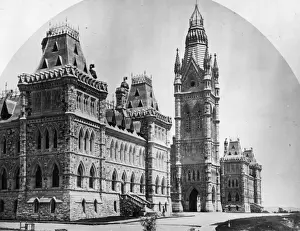 Prints of circa 1890: The Houses of Parliament in Ottawa, the capital of Canada. (Photo by Hulton Archive/Getty Images) Heritage Images Prints: Ottawa Parliament