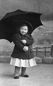 Otto Bettmann at 2 Years with Umbrella