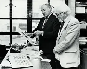 Otto L Prints: Otto Bettmann W/Editor Discussing Book