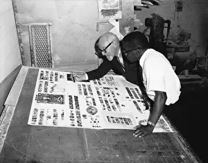 Otto L Prints: Otto Bettmann Works On Bpa Layout; 1960