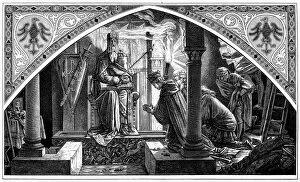 Images Dated 19th July 2017: Otto and Charlemagne, by Alfred Rethel