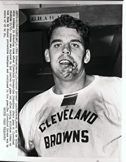 Otto Graham With Bloody and Injured Jaw