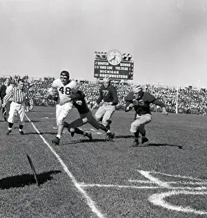 Evanston Prints: Otto Graham Being Forced Out of Bounds