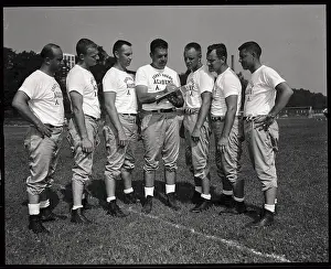 Robert A Prints: Otto Graham Outlining Routine to Staff