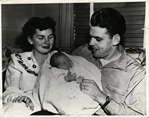Otto Graham With Wife and Newborn Son