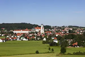 Benedictine Prints: Ottobeuren with the Benedictine abbey and Ottobeuren Abbey