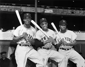 Willie Mays Prints: Oufield of the 1951 New York Giants