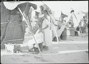 Marrakech Prints: Outdoor Barber with Patron