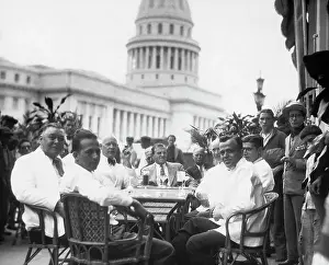 Cocktail Prints: Outdoor Cafe Scene In 1950S Havana