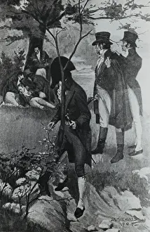 Defeat Prints: Outdoor Scene Showing Congregation at Aaron Burr Duel