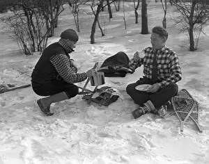 Camping Prints: Outdoorsmen Camping in Central Park